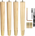 Premium Ash Wood Furniture Legs with Gold Caps by Airy Abode