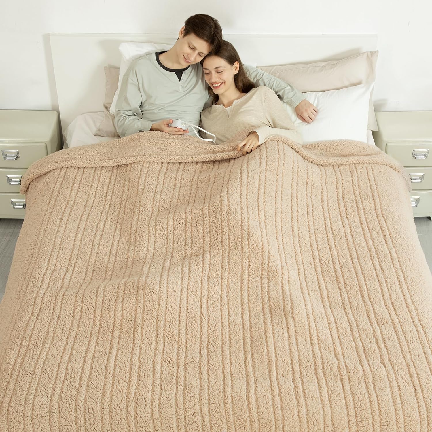 Electric Blanket King Size with Soft Double Sided Sherpa Comfort