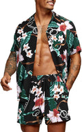 COOFANDY Men's Tropical Matching Set for Stylish Summer Outings