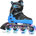 Kuxuan Skates Adjustable Inline Skates for Boys Girls - Light Up