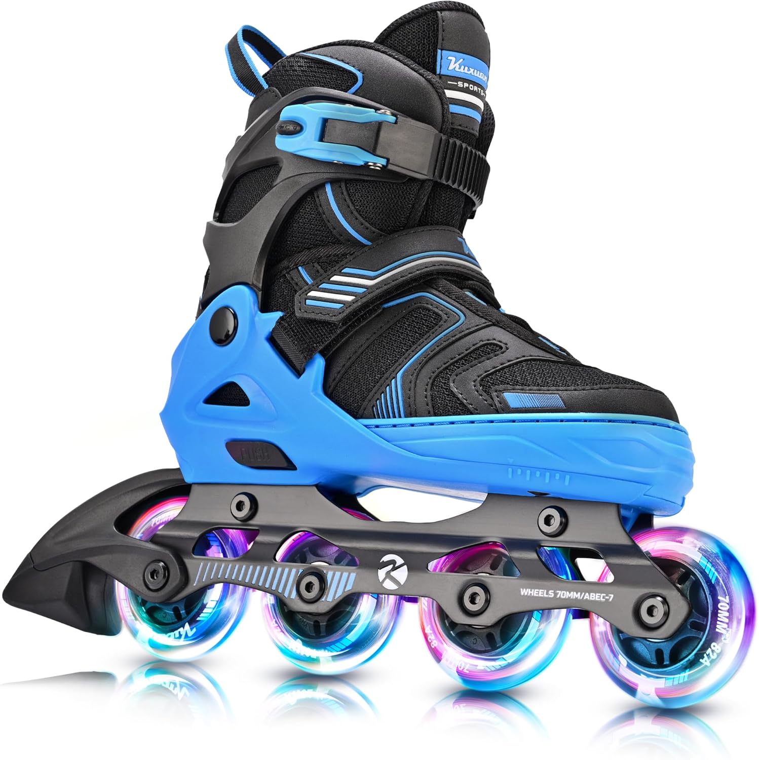 Kuxuan Skates Adjustable Inline Skates for Kids Ages 4-12