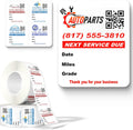 Custom Oil Change Stickers for Windshield and Door Jamb - Durable