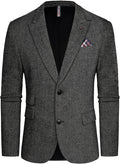 Men Tweed Blazer Herringbone Sport Coat Jacket - Vintage Look PJ