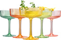 Acrylic Ribbed Vintage Art Deco Coupe Glasses Set of 5