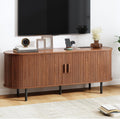 TV Stand with Power Outlet Mid-Century Modern TV Stand - Walnut