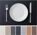 Faux Leather Placemats Set of 8 - Durable Washable Table Mats