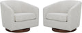 FSC Certified Swivel Accent Chairs: Set of 2 Ivory
