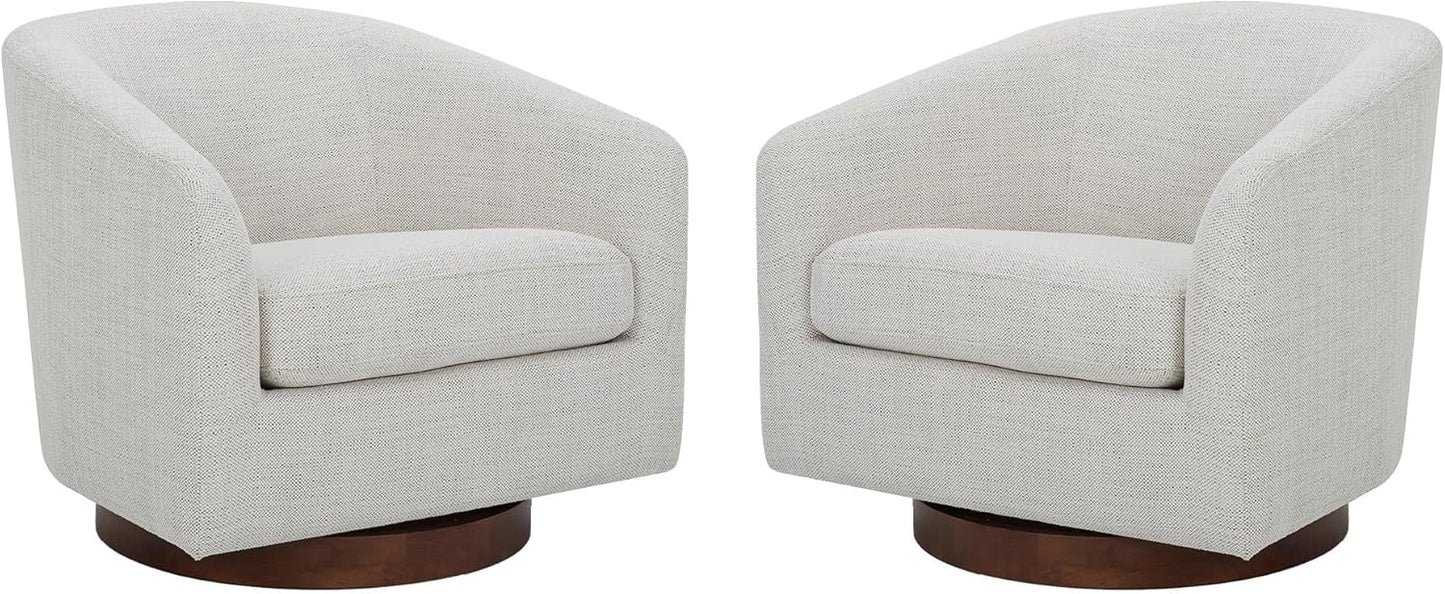 FSC Certified Swivel Accent Chairs: Set of 2 Ivory