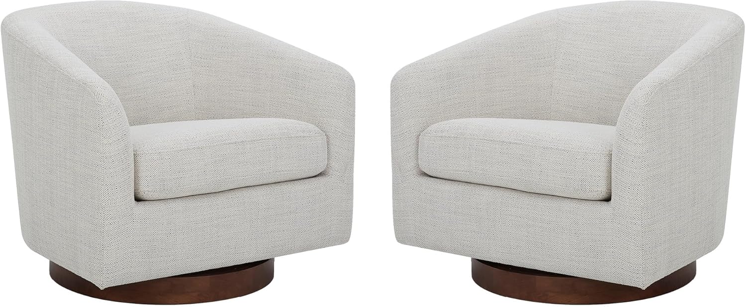 FSC Certified Swivel Accent Chairs: Set of 2 Ivory