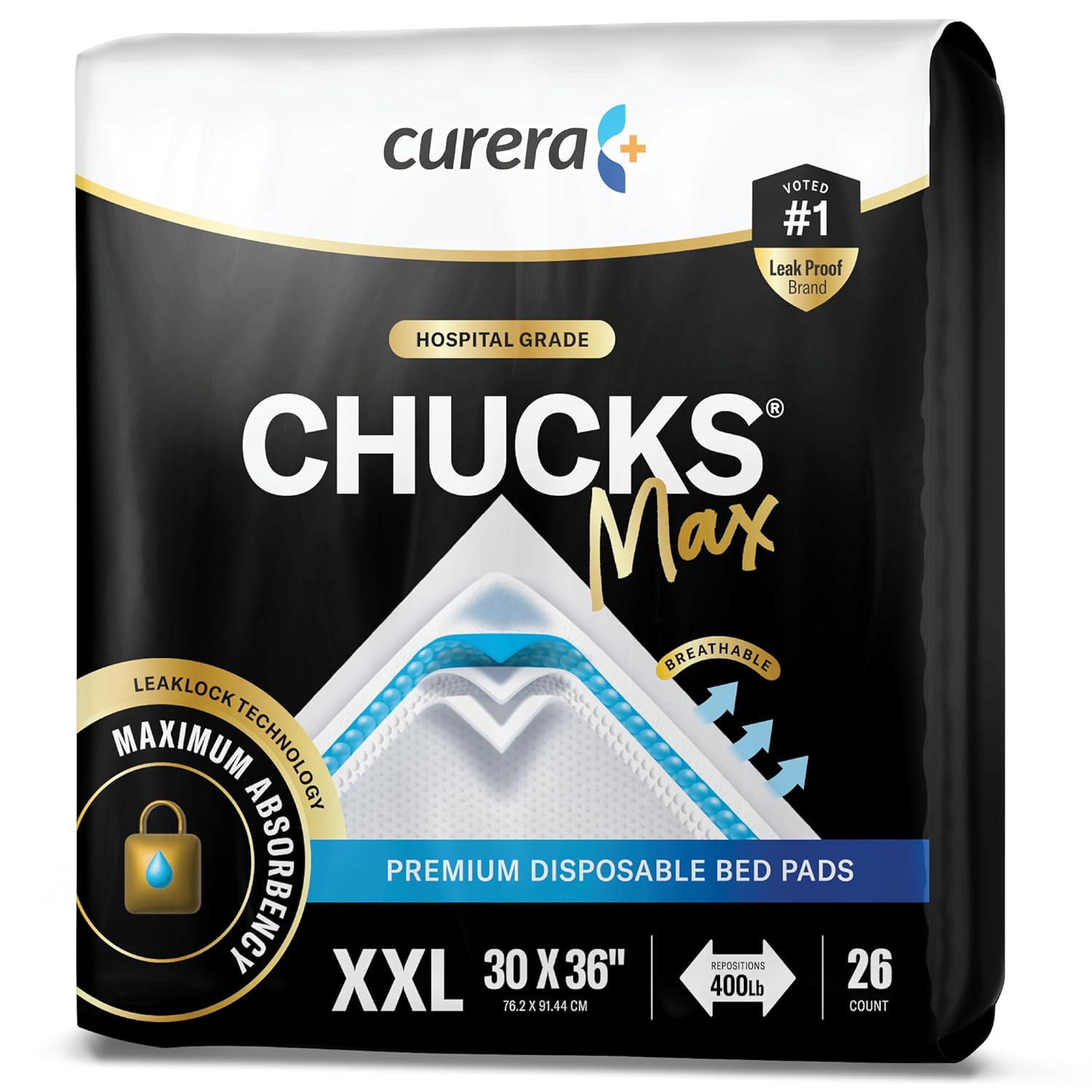 Chucks MAX Disposable Adult Bed Pads for Incontinence Care