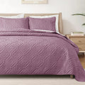 Queen Quilt Set Dusty Lavender - Lightweight All-Season Coverlet