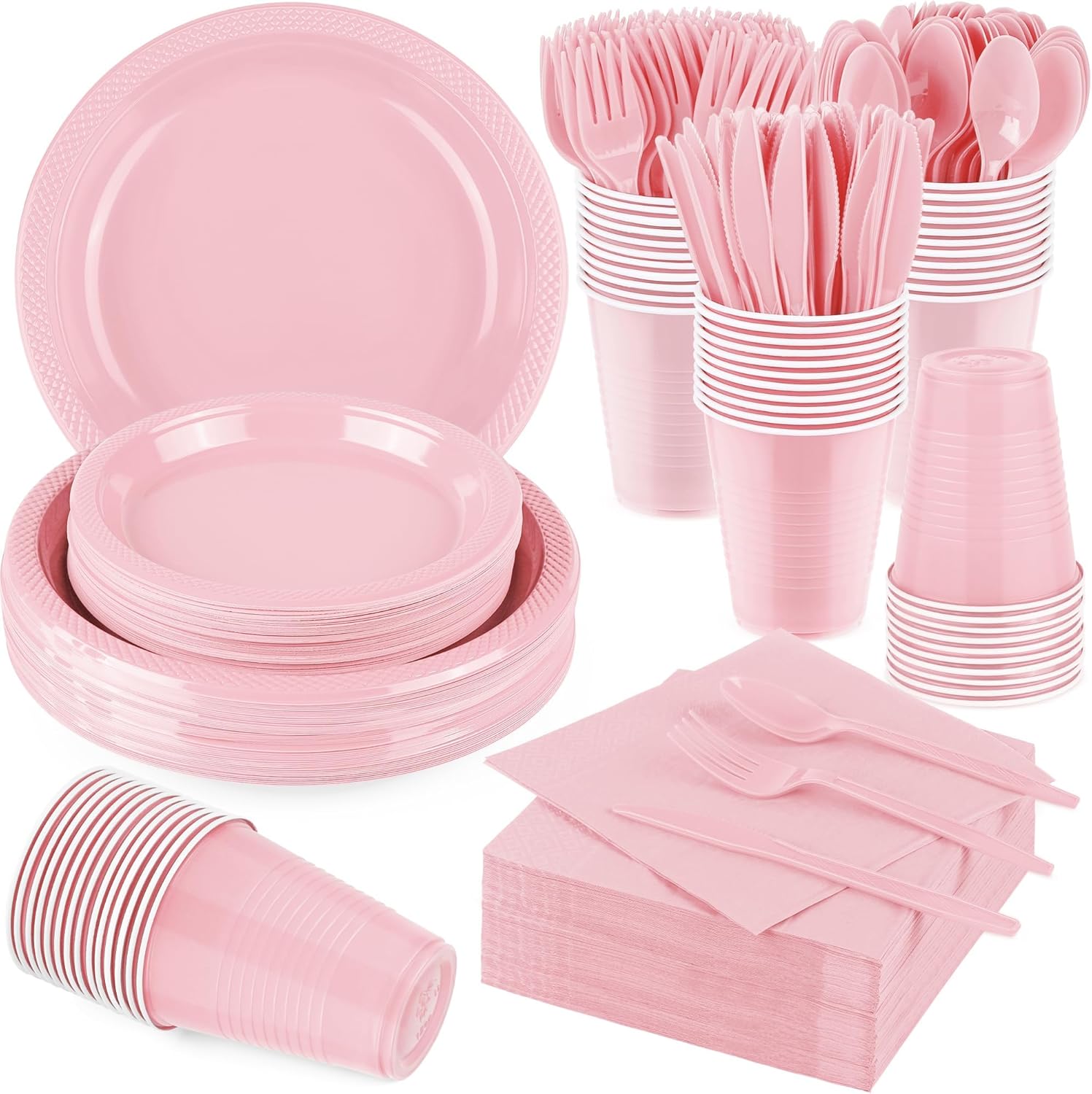 Aodaer 400 Pieces Pink Party Supplies for Memorable Events