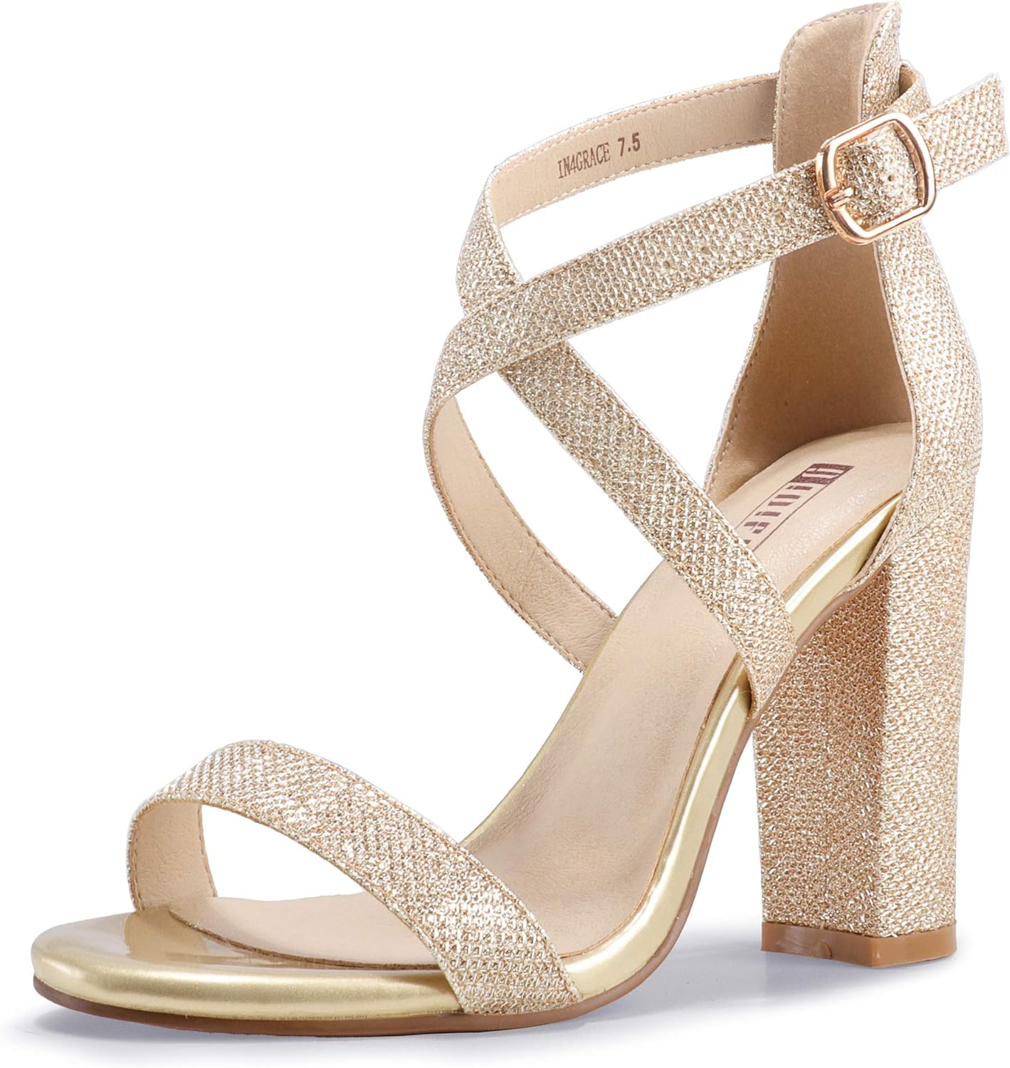 IDIFU Women's Chunky High Heel Sandal for Dressy Occasions