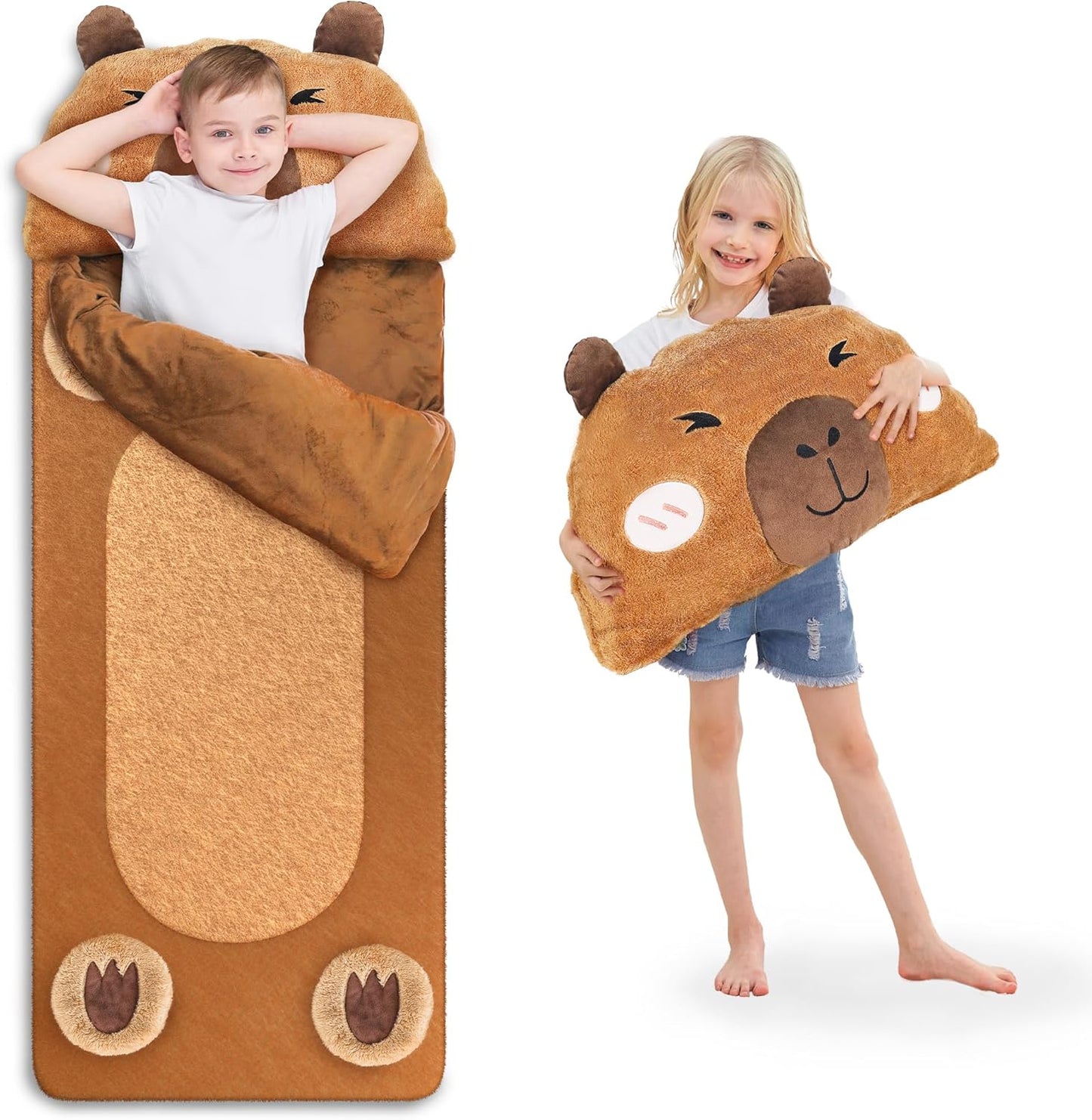 Plush Capybara Sleepover Set by iPlay, iLearn