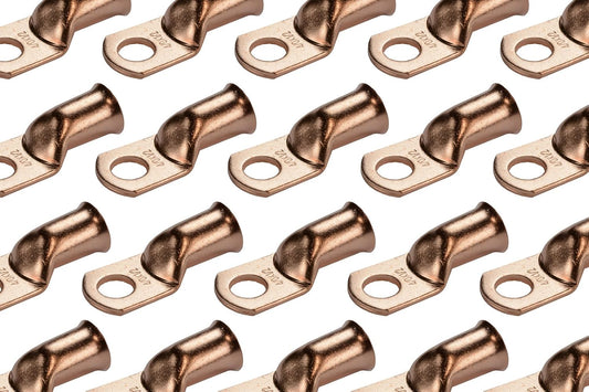 TEMCo 50 Pack Bare Copper Welding Battery Cable Ends for Durability