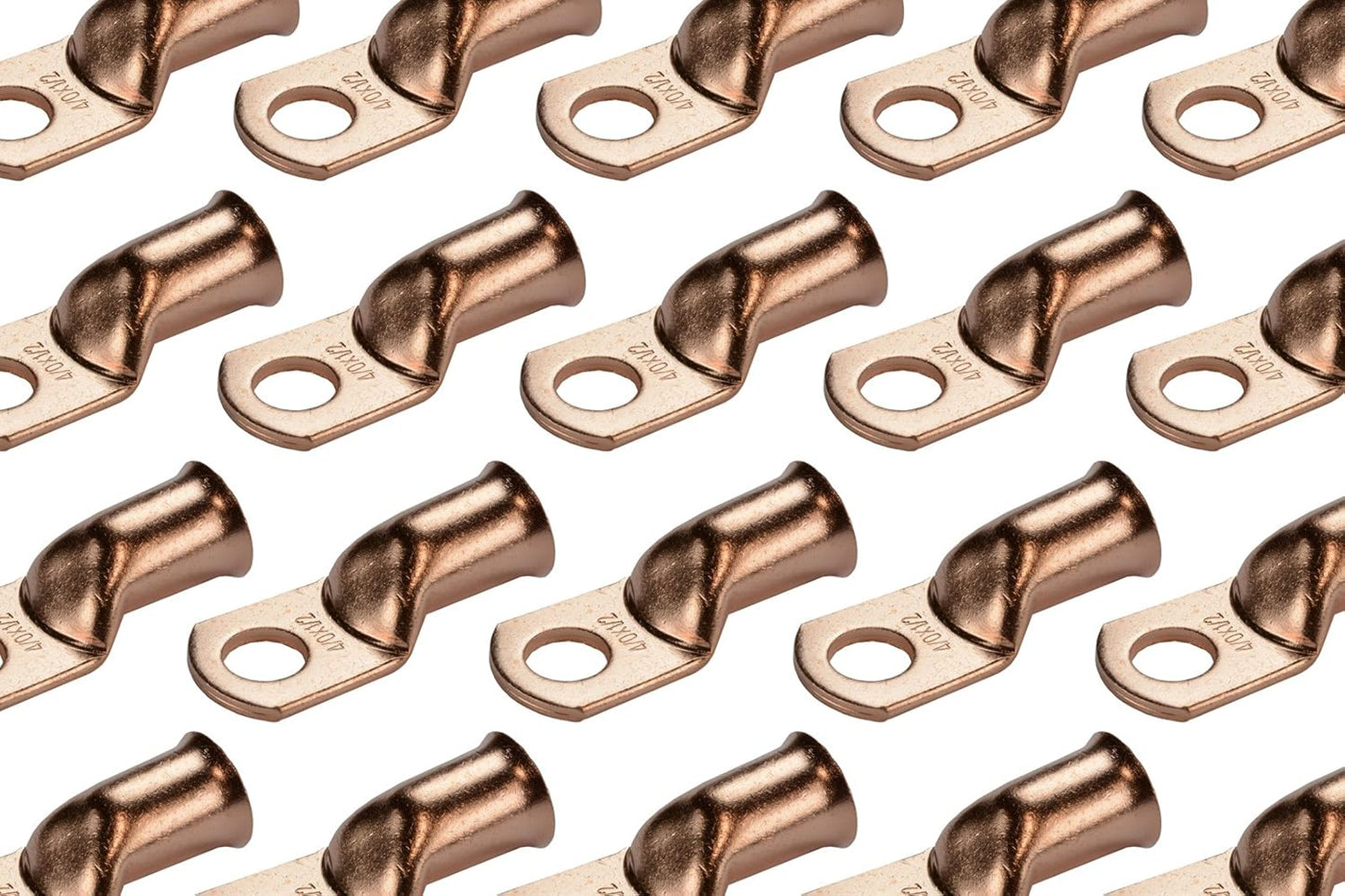 TEMCo 100 Pack Bare Copper Welding Battery Cable Ends for Durability