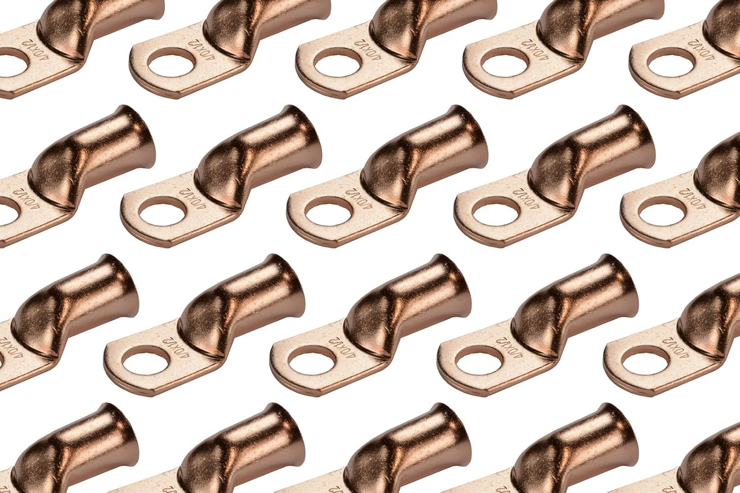 TEMCo 100 Pack Bare Copper Welding Battery Cable Ends for Durability