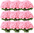 Jexine 100 Pieces Artificial Roses Bulk Pink - Large DIY Floral Pack