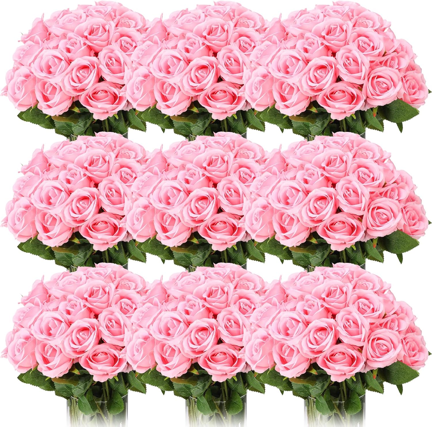 100 Pieces Artificial Roses Flowers Bulk for Wedding Decor