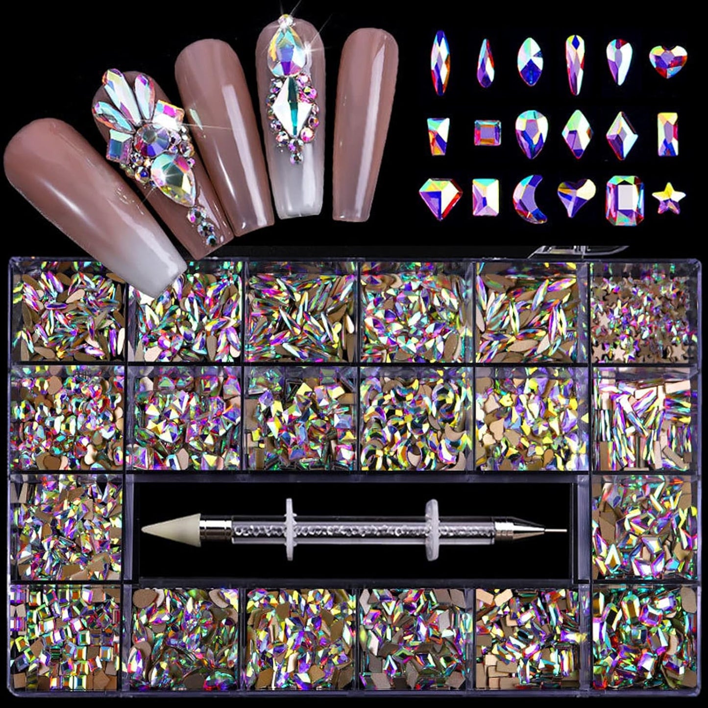 Nail Art Rhinestones Kit for Stunning Crafts and Makeup Looks
