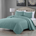 Oversized King Bedspread Coverlet Set - Spa Blue, Soft 118 x 106 in