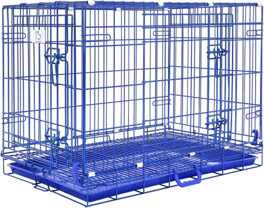 HOMEY PET 30 Inch Dog Crate for Medium Dogs with Dual Locks