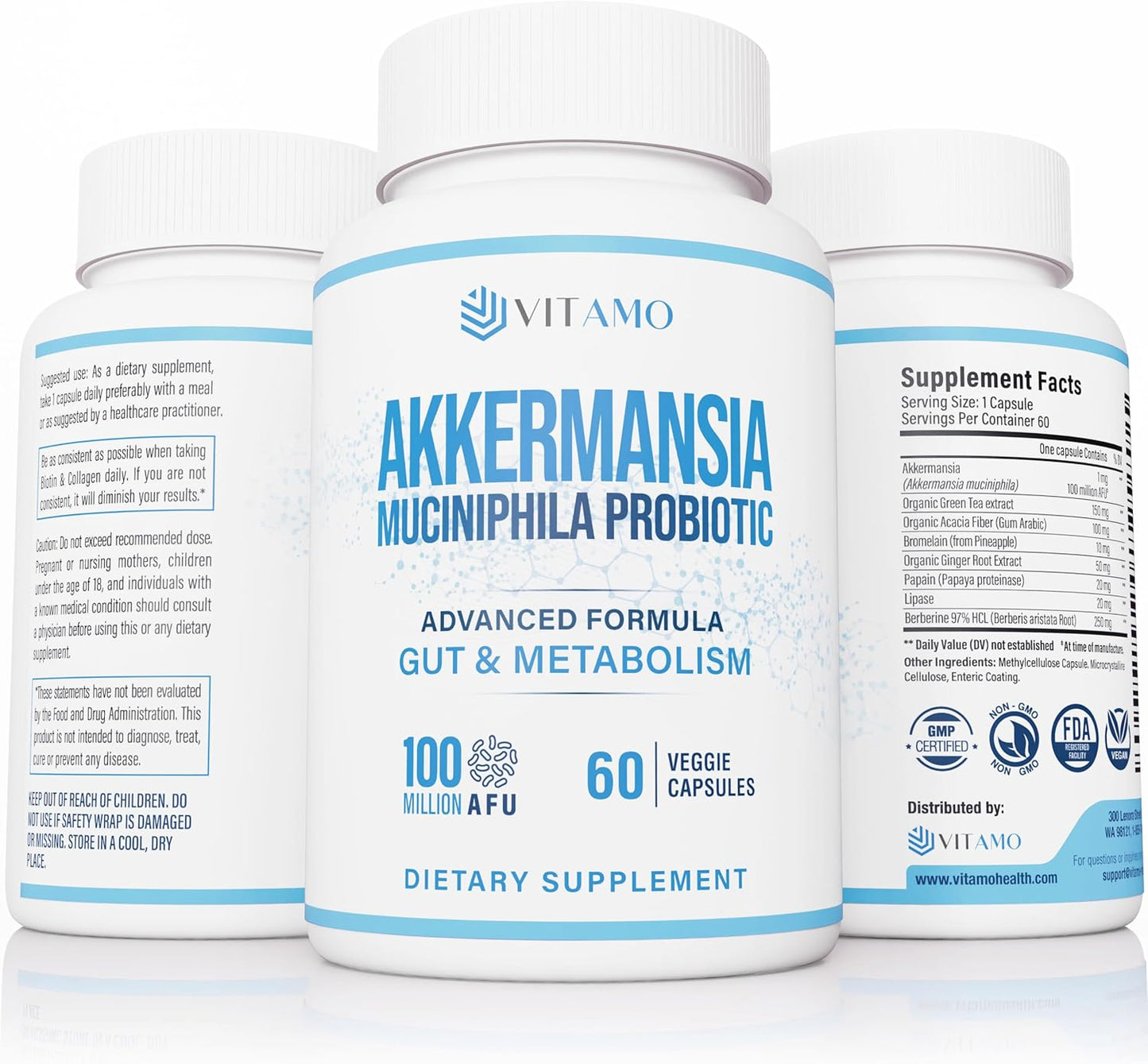 Akkermansia Probiotic 100 Million AFU for Metabolic Support