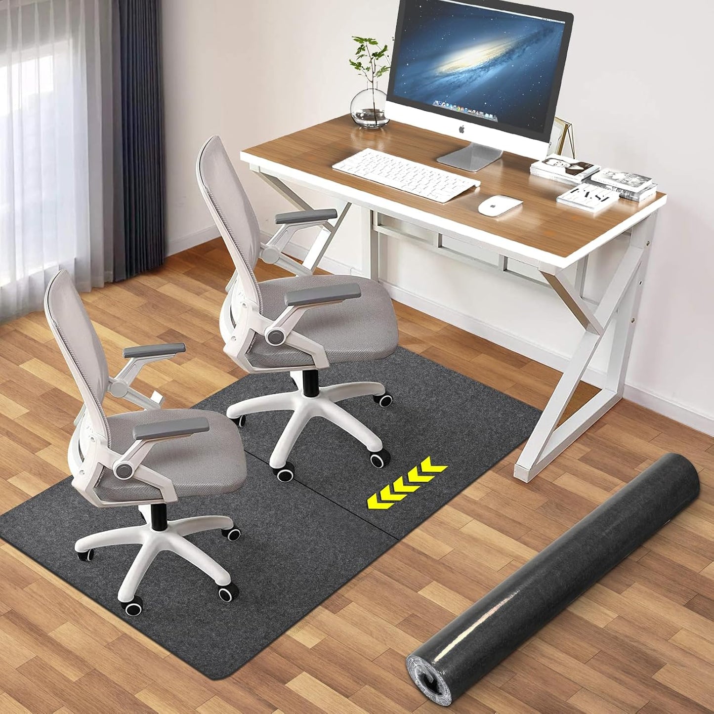 2 Pack Desk Chair Mat for Hardwood Floor & Tile - 55x35 in