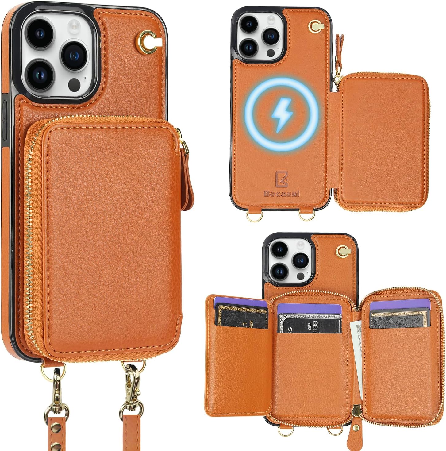 Bocasal MagSafe Crossbody Wallet Case for iPhone 13 Pro Max