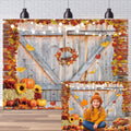 Fall Thanksgiving Backdrop 10x8FT Rustic Barn Photo Background