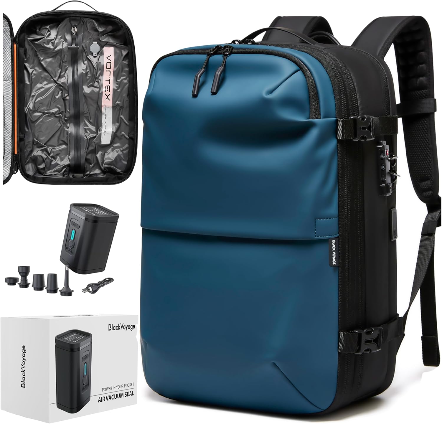 Vortex Vacuum Seal Travel Backpack 60L with Air Pump Included