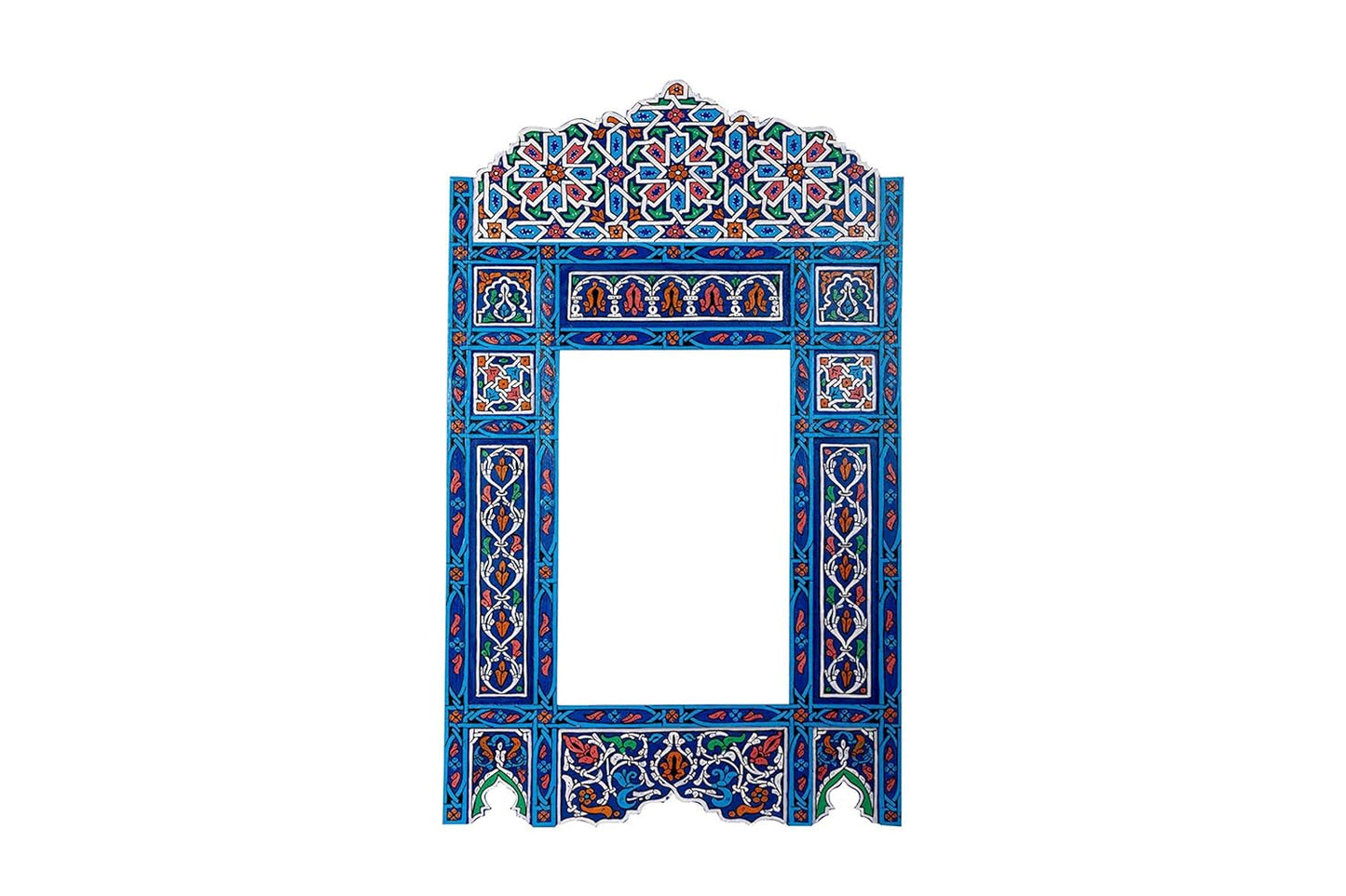 Moroccan Mirror - Large Rustic Arch Wooden Frame for Home Decor