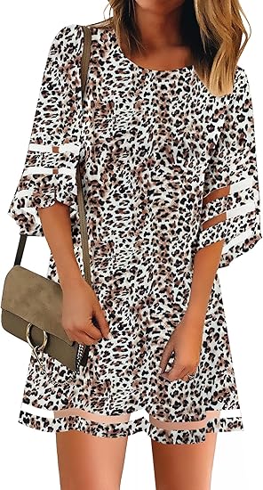 LookbookStore Women Casual Crewneck Mesh Panel Tunic Dress Review