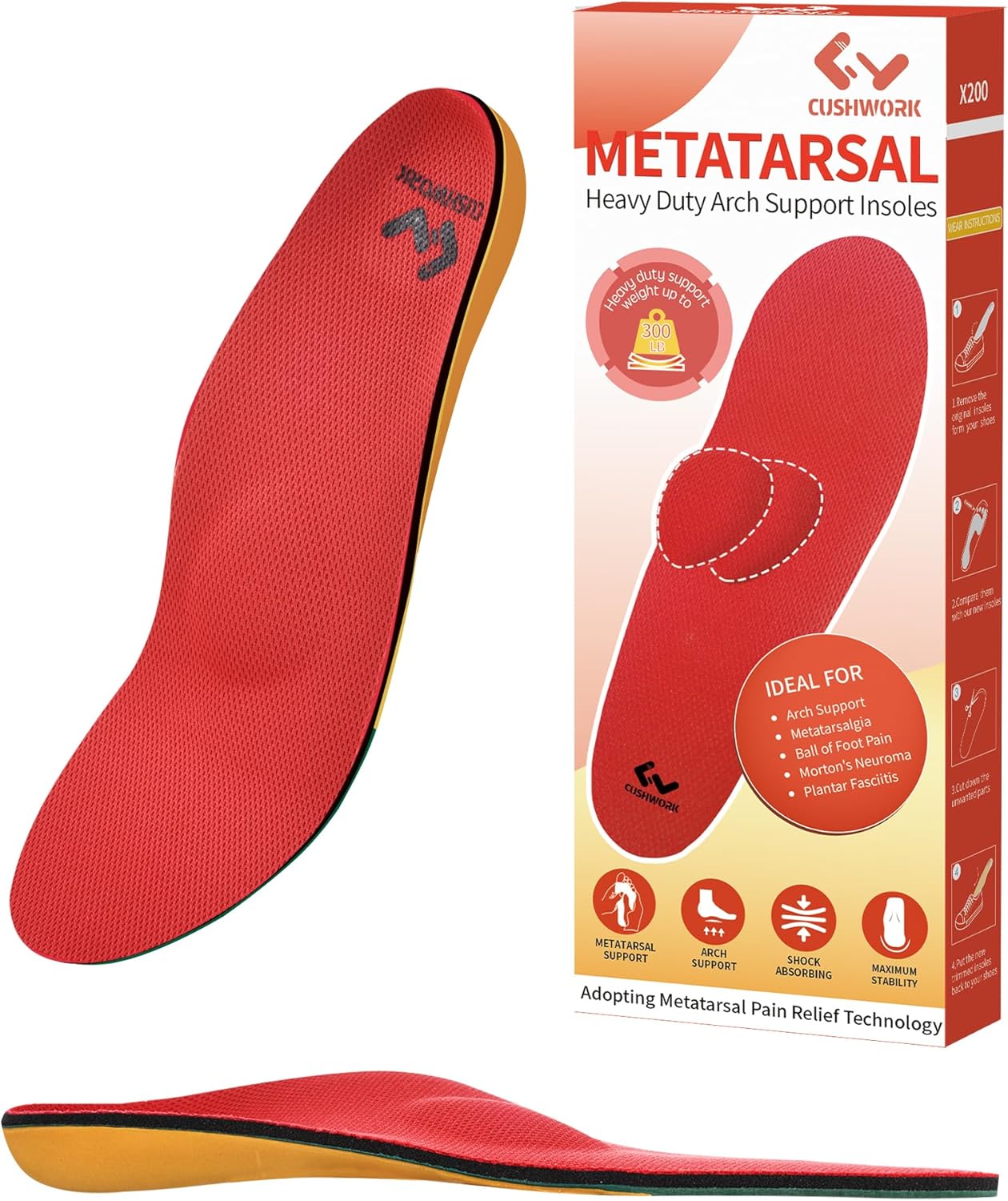 Metatarsalgia Insoles for Ball of Foot Pain Relief and Support
