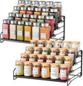 Spice Rack Organizer 4 Tier Countertop - Adjustable Depth 2Pack