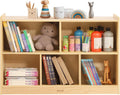 Toy Storage Organizer for Kids Room Wooden Bookshelf - 5-Section Cube