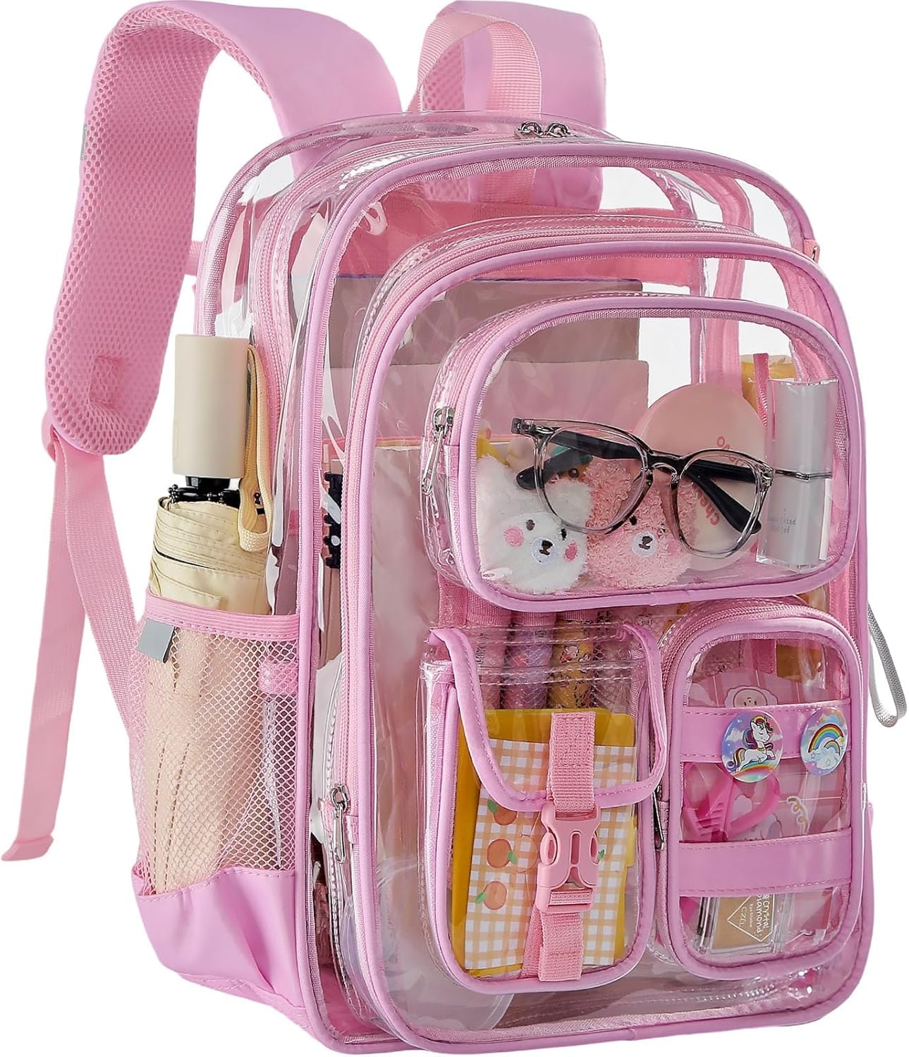 Clear Backpack for School - Heavy Duty PVC Transparent Bookbag