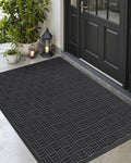 DEXI Front Door Mat 2x4 ft Rubber Entry Doormat - Heavy Duty Maze
