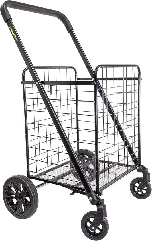 Cruiser Cart Deluxe 2 Rolling Folding Grocery Utility Trolley