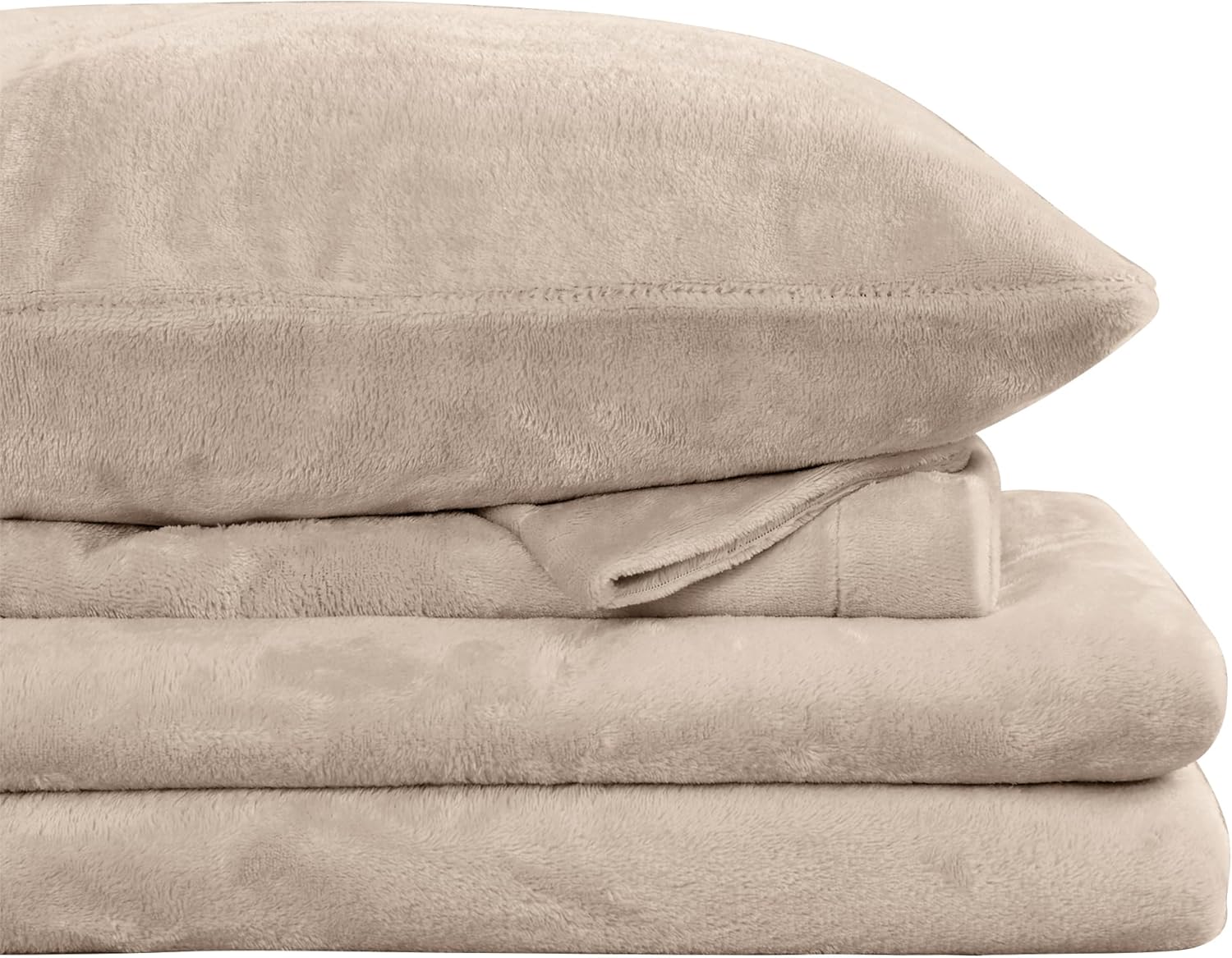 Viviland Plush Micro Fleece Bed Sheet Set for King Size Comfort