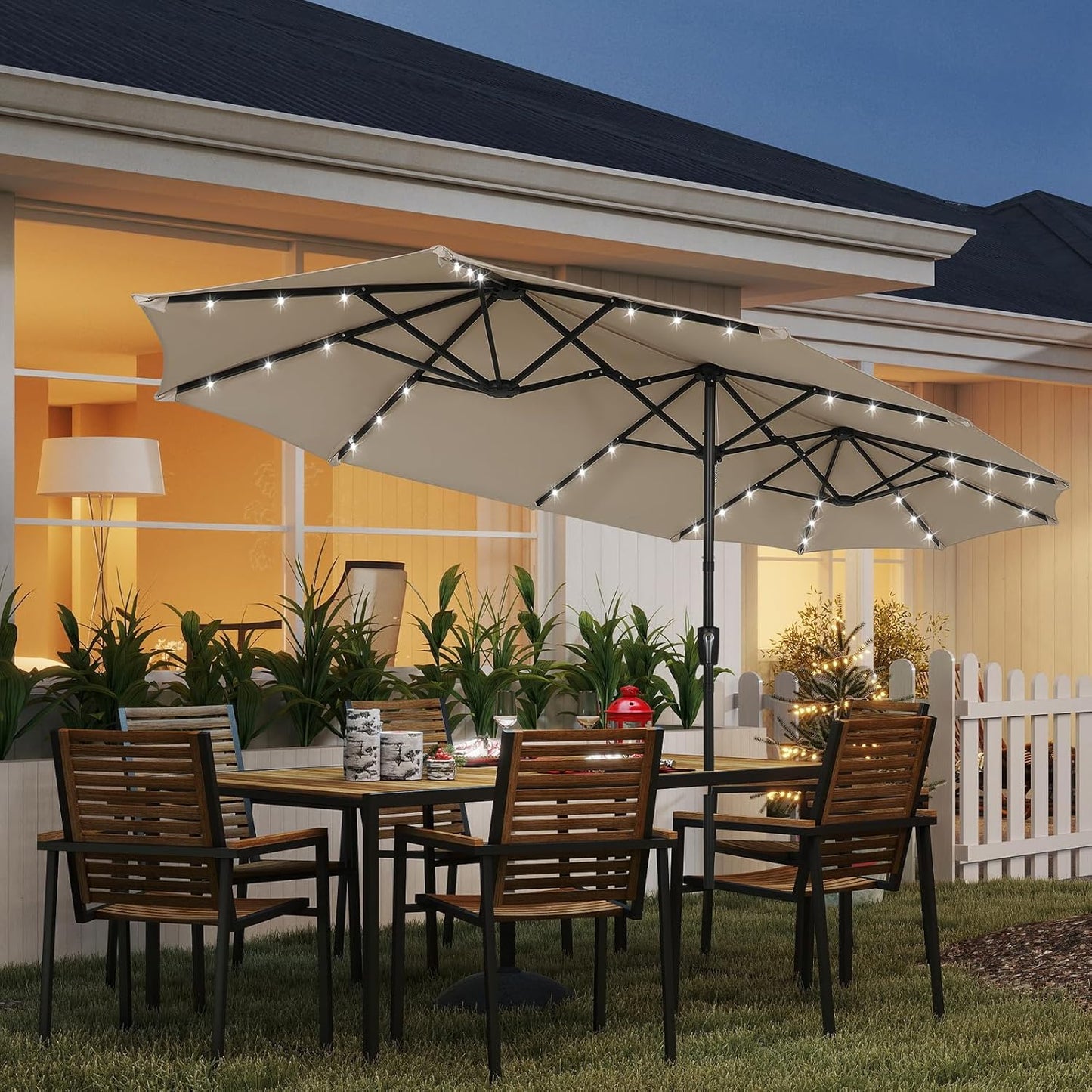 KioGro 13ft Outdoor Patio Umbrella for Large Sun Shade
