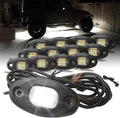 SUNPIE 12 Pods White Rock Lights with High Power Chips and IP67