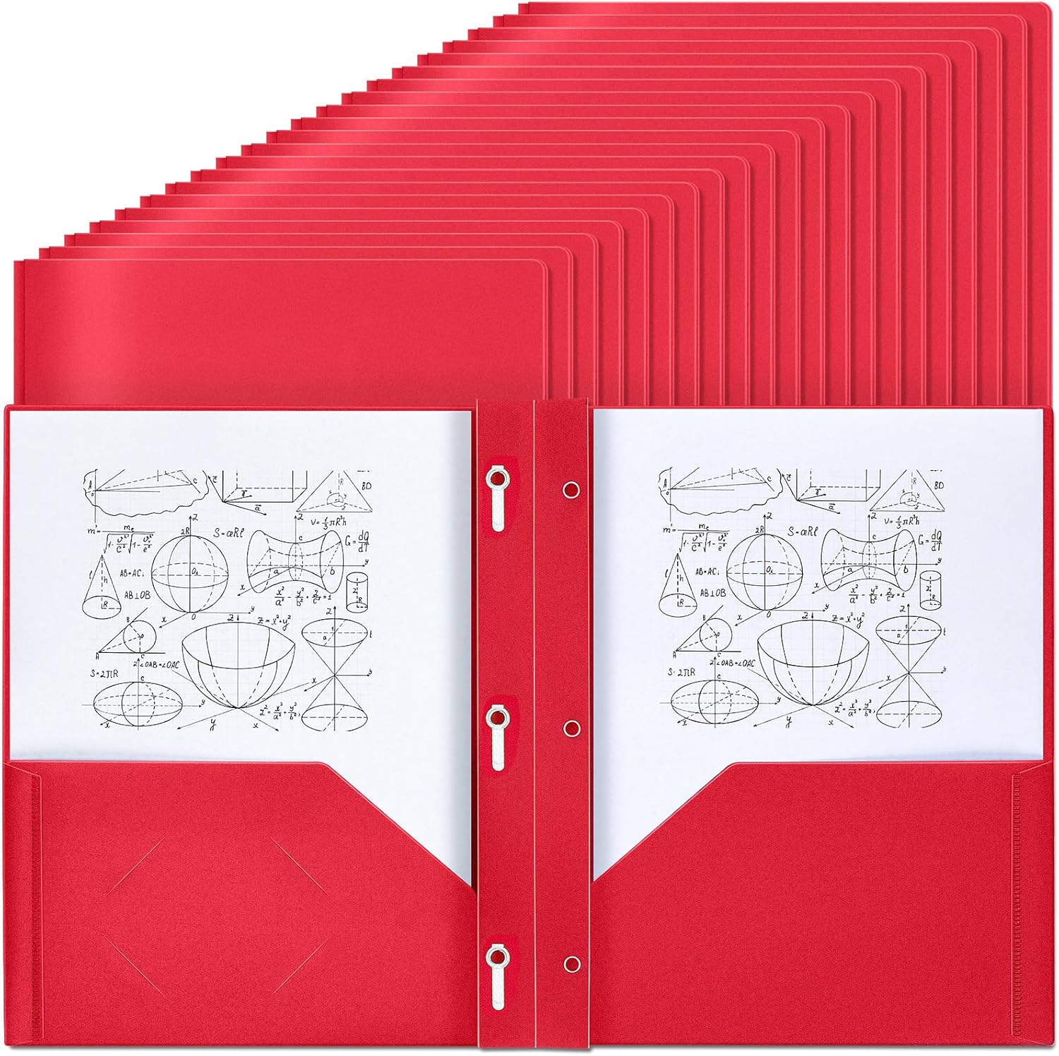 Lincia 100 Pcs Plastic Folders with Pockets for Organization