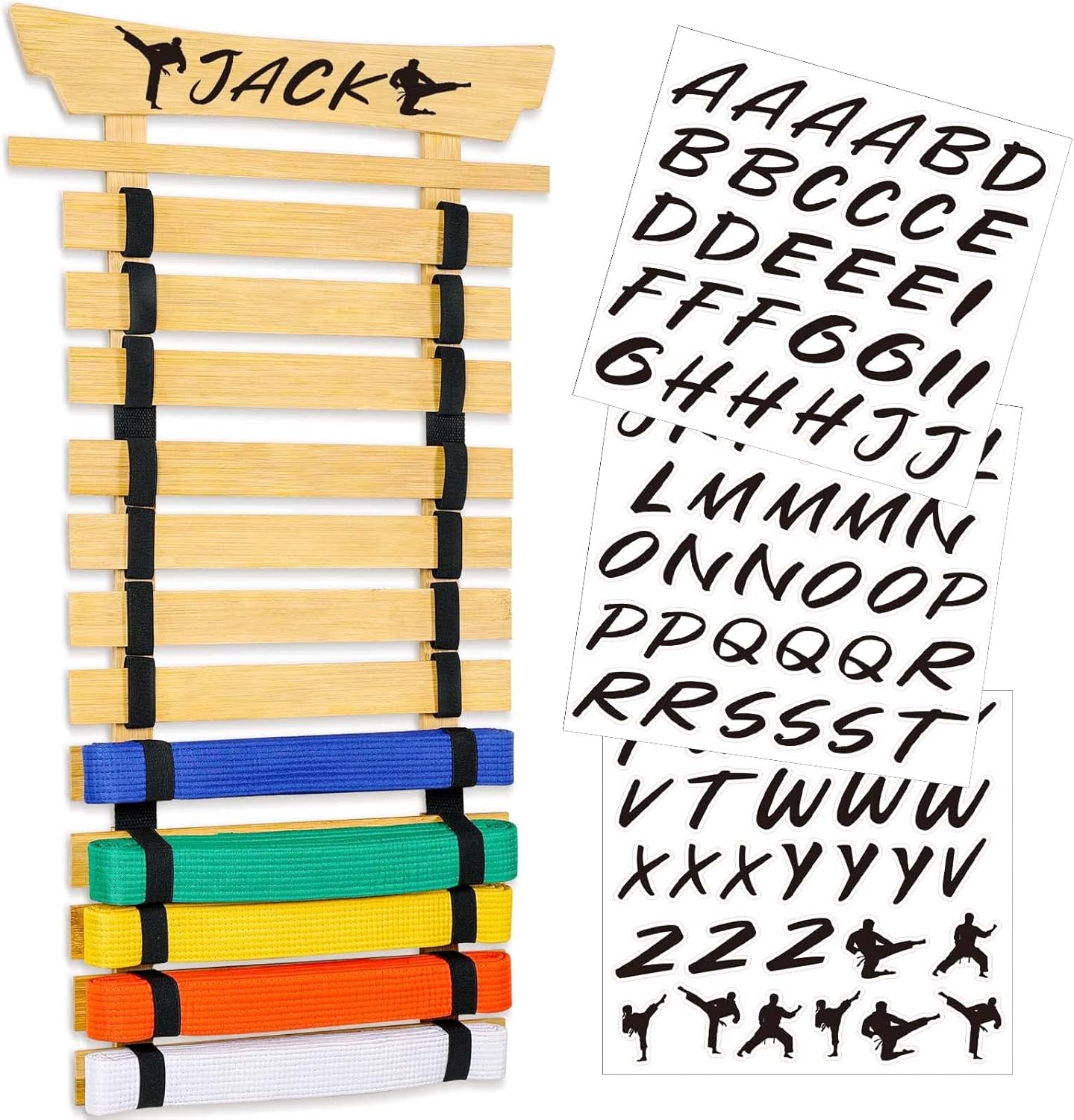 12 Belts Karate Belt Display Rack for Martial Arts Enthusiasts