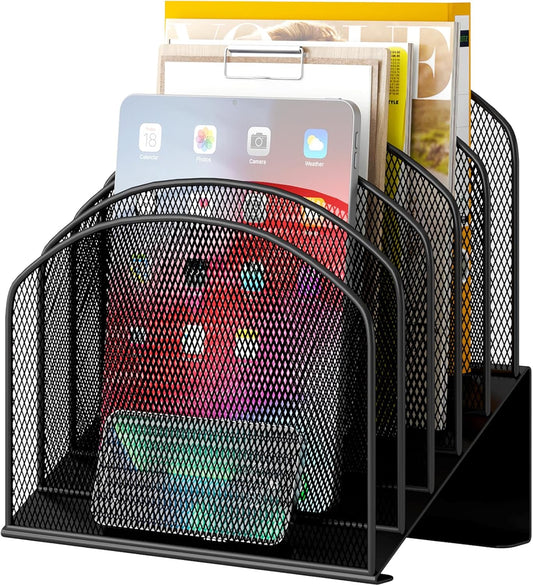 VETUZA Metal Mesh File Organizer - Efficient Vertical Storage