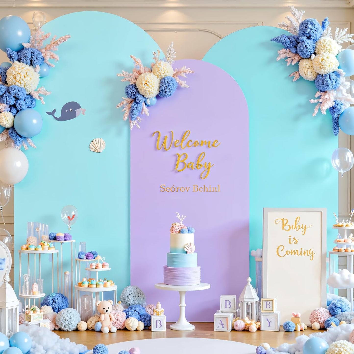 Blue and Purple Arch Backdrop Cover Set for Stunning Events