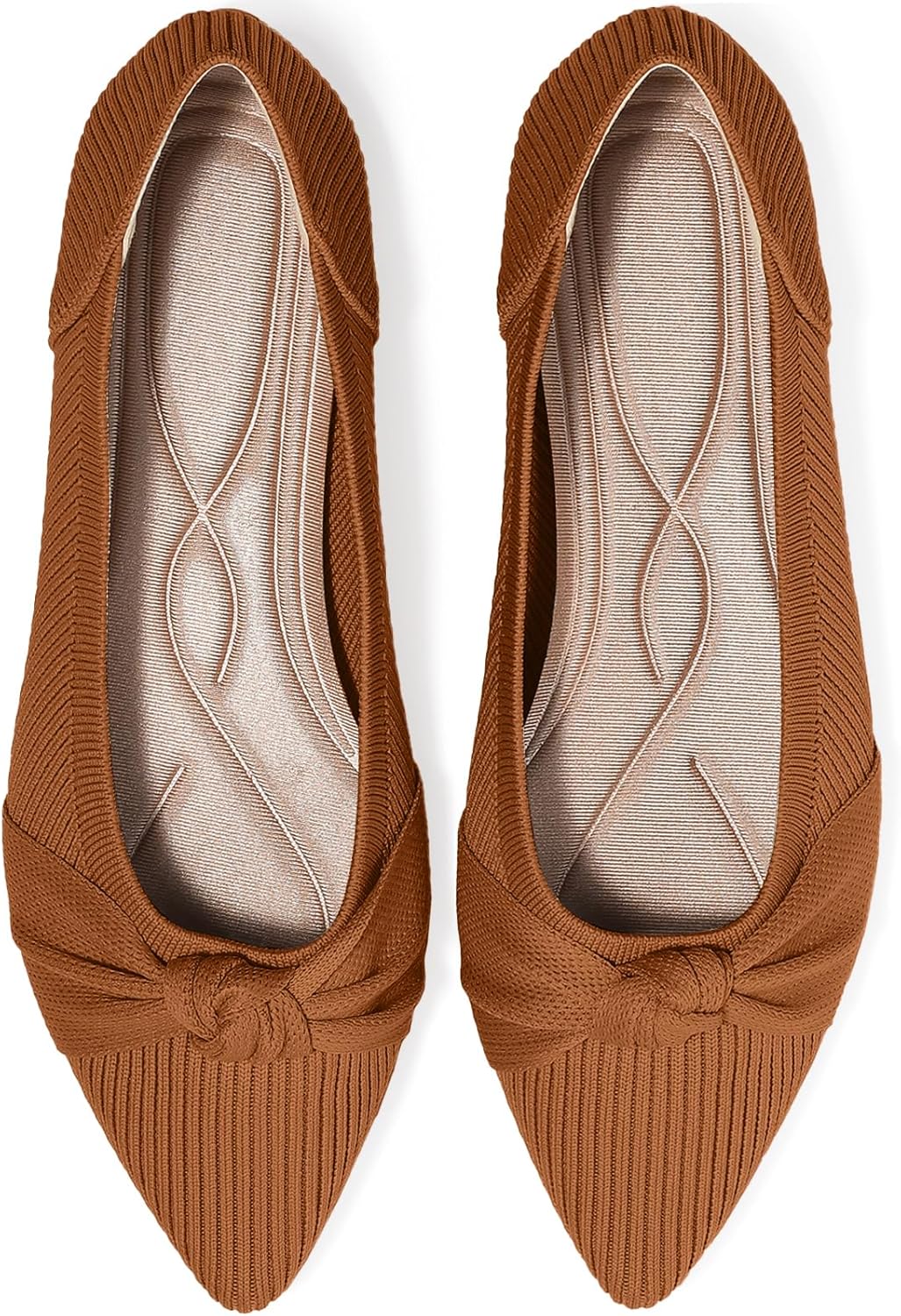 Comfortable Women's Flats Shoes with Pointed Toe and Knit Design