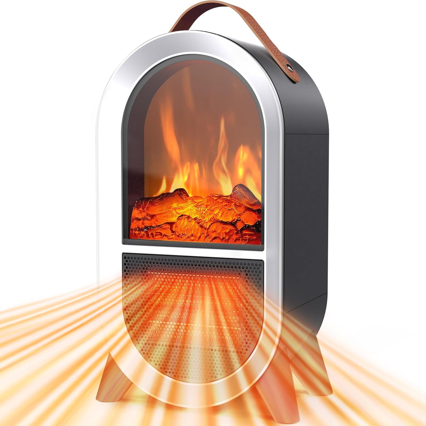 Cozy 3D Flame Small Space Heater - Stay Warm Safely!