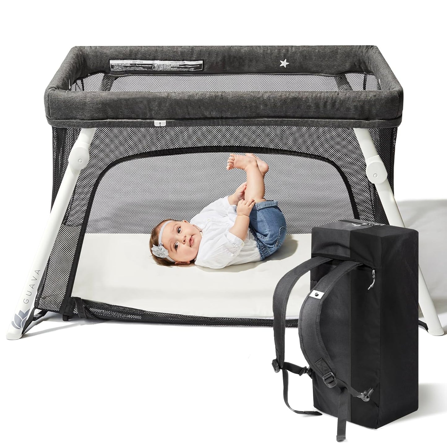 Certified Safe Portable Travel Crib | Guava Lotus Design