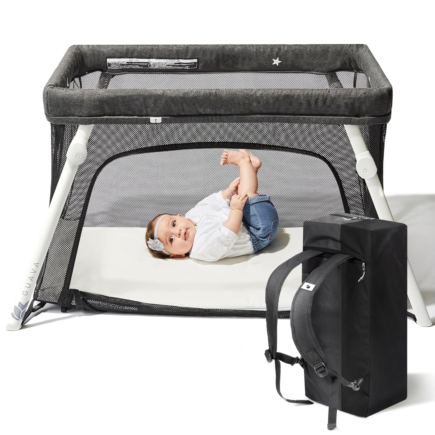 Certified Safe Portable Travel Crib | Guava Lotus Design